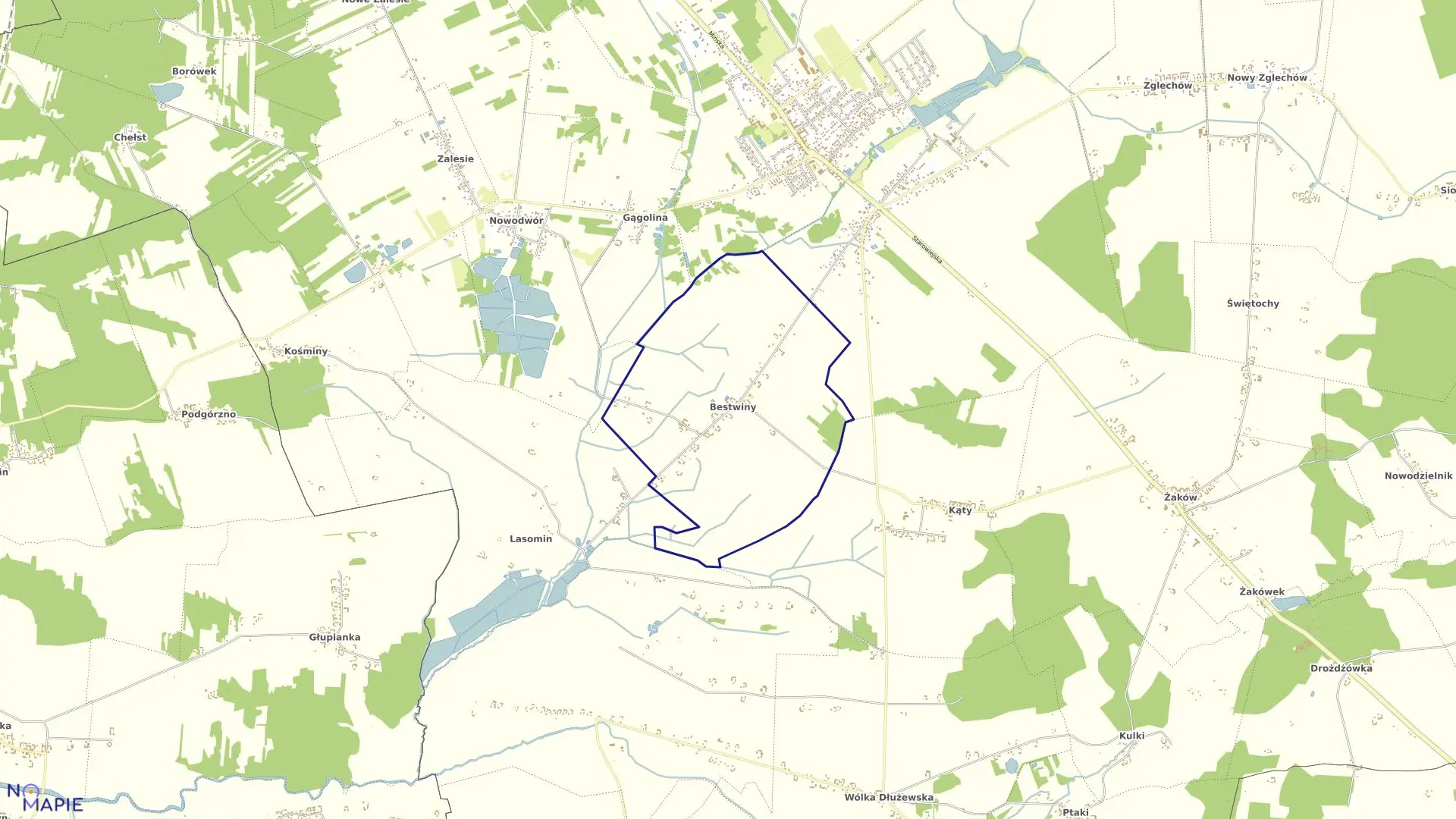Mapa obrębu BESTWINY gmina Siennica