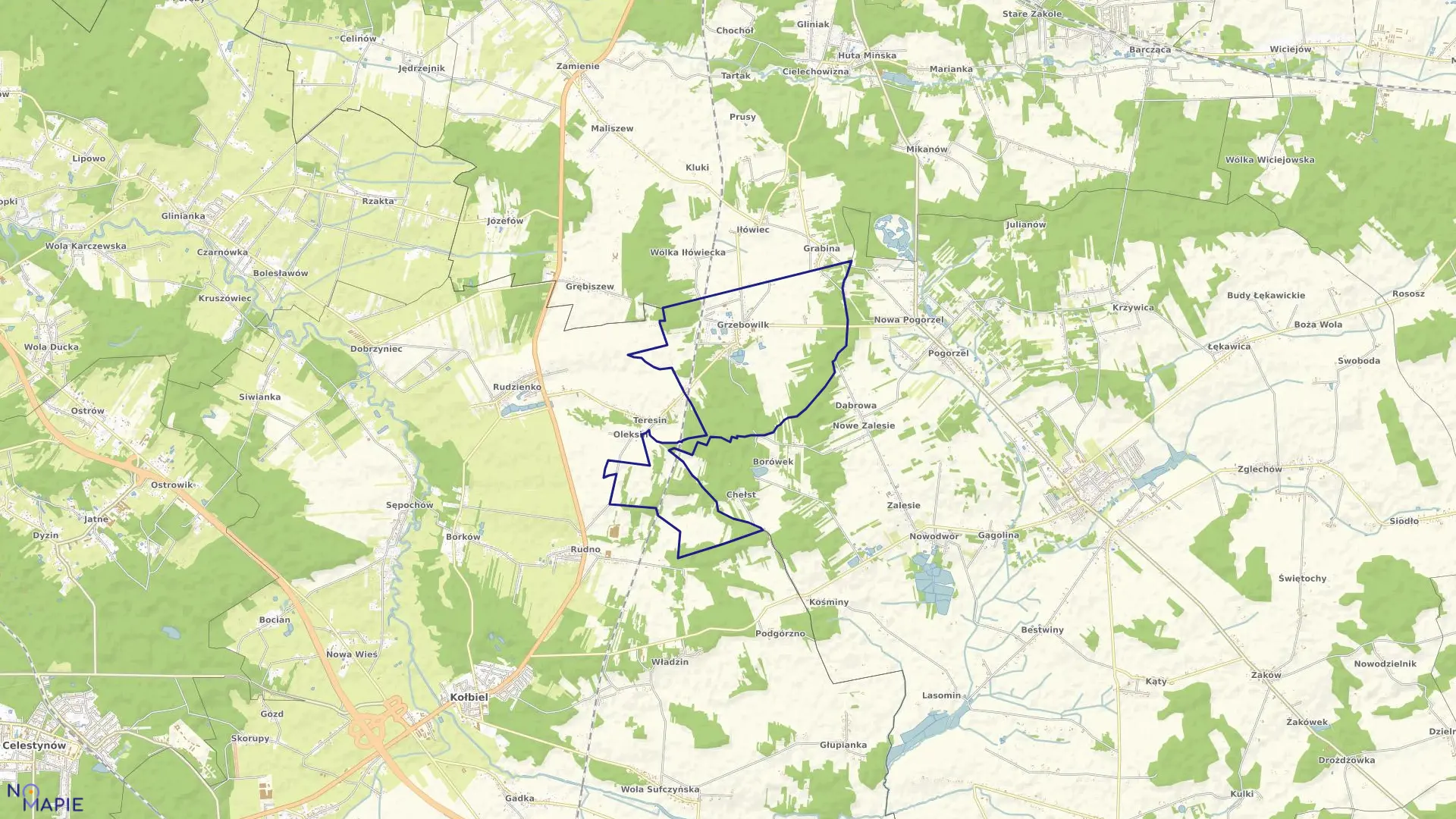 Mapa obrębu GRZEBOWILK gmina Siennica